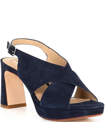 Antonio Melani Dana Suede Platform Xband Slingback Sandals