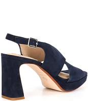 Antonio Melani Dana Suede Platform Xband Slingback Sandals