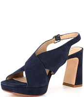 Antonio Melani Dana Suede Platform Xband Slingback Sandals