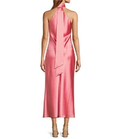 Antonio Melani Darah Satin Halter Neck Sleeveless Dress