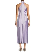 Antonio Melani Darah Satin Halter Neck Sleeveless Dress