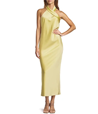 Antonio Melani Darah Satin Halter Neck Sleeveless Dress