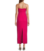 Antonio Melani Dottie Textured Linen Square Neck Sleeveless Dress