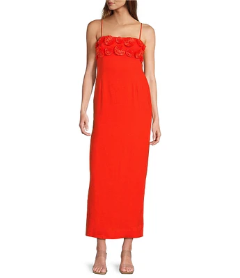 Antonio Melani Dottie Textured Linen Square Neck Sleeveless Dress