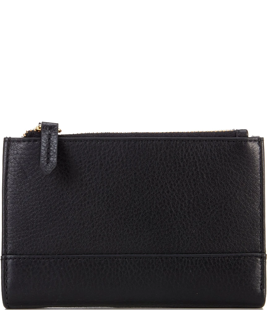 Antonio Melani Double Top Zip Small Leather Wallet