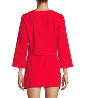 Antonio Melani Edina Round Neck Long Sleeve Blouse