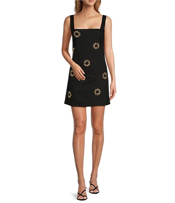 Antonio Melani Eliana Linen Blend Square Neck Shell Sleeveless Shift Dress