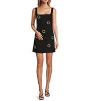 Antonio Melani Eliana Linen Blend Square Neck Shell Sleeveless Shift Dress