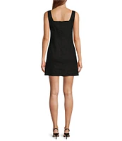 Antonio Melani Eliana Linen Blend Square Neck Shell Sleeveless Shift Dress