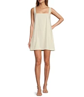 Antonio Melani Eliana Linen Blend Square Neck Sleeveless Dress