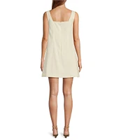 Antonio Melani Eliana Linen Blend Square Neck Sleeveless Dress