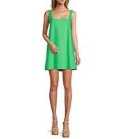 Antonio Melani Eliana Linen Blend Square Neck Sleeveless Dress
