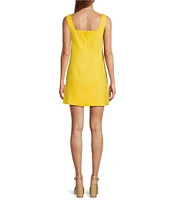 Antonio Melani Eliana Linen Blend Square Neck Sleeveless Dress