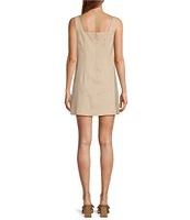 Antonio Melani Eliana Linen Square Neck Sleeveless Shift Mini Dress