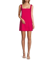 Antonio Melani Eliana Linen Square Neck Sleeveless Shift Mini Dress