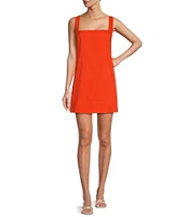 Antonio Melani Eliana Linen Square Neck Sleeveless Shift Mini Dress