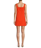 Antonio Melani Eliana Linen Square Neck Sleeveless Shift Mini Dress