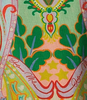 Antonio Melani Eliana Printed Linen Square Neck Sleeveless Dress