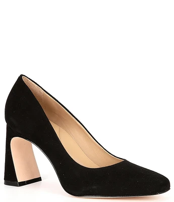 Antonio Melani Ellery Suede Flared Heel Pumps