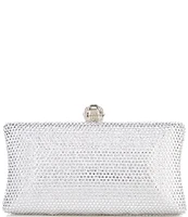 Antonio Melani Encrusted Silver Rhinestone Minaudiere Clutch