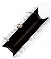 Antonio Melani Encrusted Silver Rhinestone Minaudiere Clutch