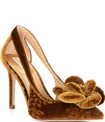 Antonio Melani Ester Velvet Flower Heel Pumps