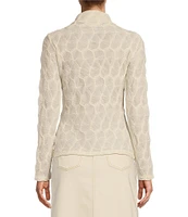 Antonio Melani Evangeline Puckered Jacquard Long Sleeve Coordinating Turtleneck Top