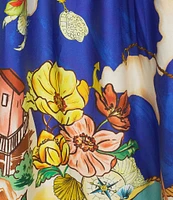 Antonio Melani Evie Woven Ocean Print High Rise A-Line Coordinating Skirt