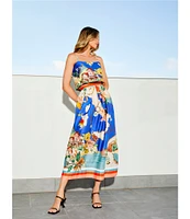 Antonio Melani Evie Woven Ocean Print High Rise A-Line Coordinating Skirt
