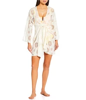 Antonio Melani Eyelet Front Knot Dress Swim Cover-Up