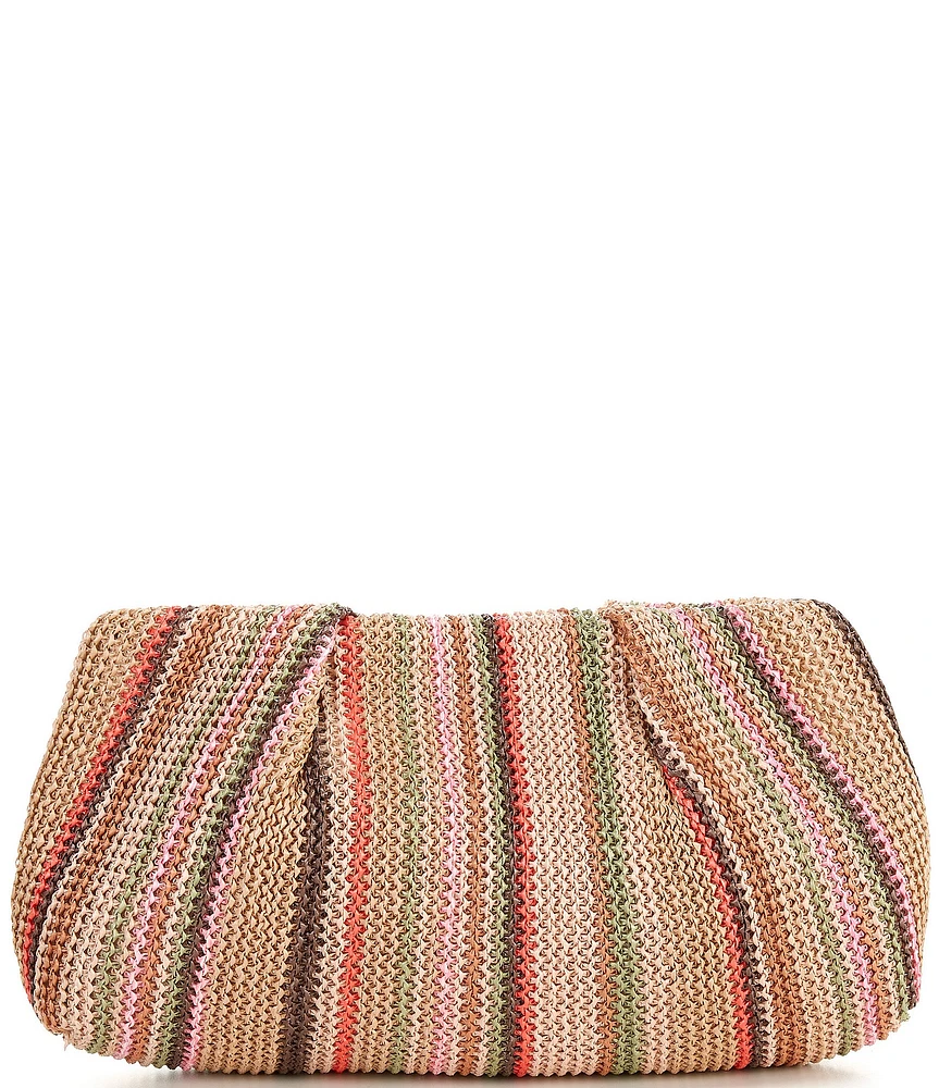 Antonio Melani Fay Striped Straw Clutch