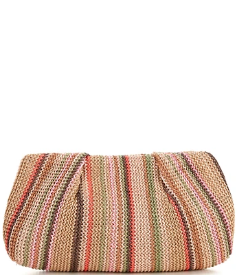 Antonio Melani Fay Striped Straw Clutch