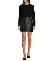 Antonio Melani Gabby Genuine Leather Mini Skirt