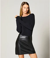 Antonio Melani Gabby Genuine Leather Mini Skirt