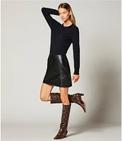 Antonio Melani Gabby Genuine Leather Mini Skirt