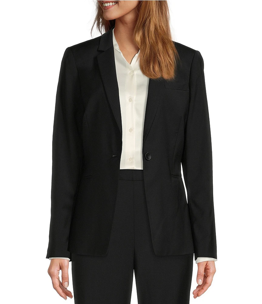 Antonio Melani Gayle Wool Blend Notch Lapel Long Sleeve Blazer