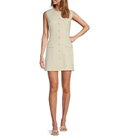 Antonio Melani Gianna Round Neck Sleeveless Button Front Dress