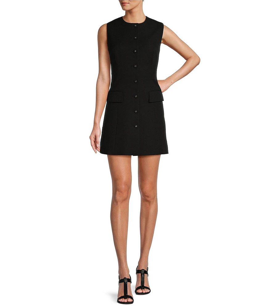 Antonio Melani Gianna Sleeveless A-Line Button Front Dress
