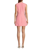 Antonio Melani Gianna Twill Round Neck Sleeveless Button Front Dress