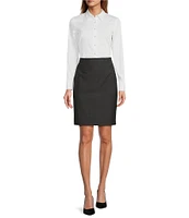 Antonio Melani Greta Long Sleeve Point Collar Poplin Bodysuit