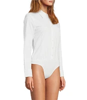 Antonio Melani Greta Long Sleeve Point Collar Poplin Bodysuit