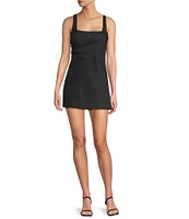 Antonio Melani Guinevere Linen Blend Square Neck Sleeveless Romper