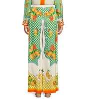 Antonio Melani Hadley Coorinating Fruit Printed Satin Pants