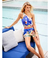 Antonio Melani Hailey Linen Blend Ocean Print Coordinating Shorts