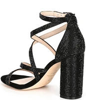 Antonio Melani Hazlyn Satin Rhinestone Embellished Strappy Dress Sandals