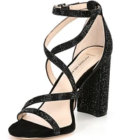 Antonio Melani Hazlyn Satin Rhinestone Embellished Strappy Dress Sandals