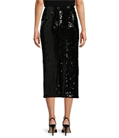 Antonio Melani Iman Sequin High Rise Pencil Midi Skirt