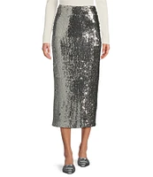 Antonio Melani Iman Sequin High Rise Pencil Midi Skirt