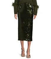 Antonio Melani Iman Sequin High Rise Pencil Midi Skirt