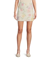 Antonio Melani Izzy Linen Blend Coordinating Floral Mini Skirt